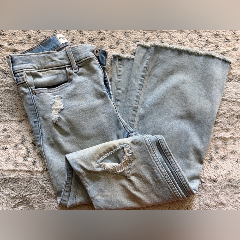 Abercrombie Kids Light Blue High-Rise Flare